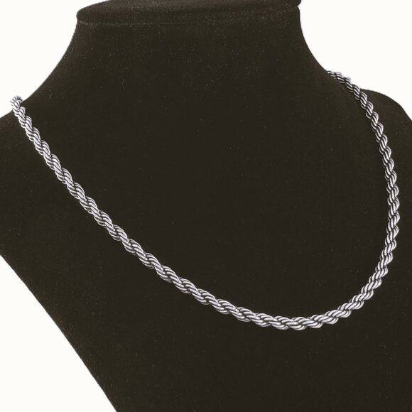 Accessories | 22 Mens 18k White Gold Twisted Rope Chain Necklace 22 ...